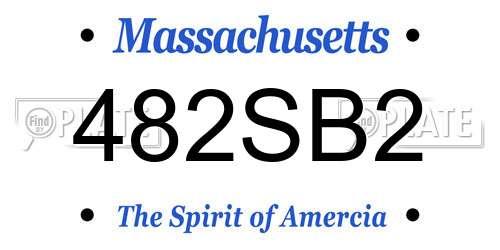 482SB2 Massachusetts License Plate