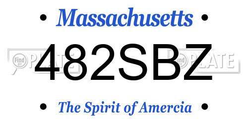 482SBZ Massachusetts License Plate