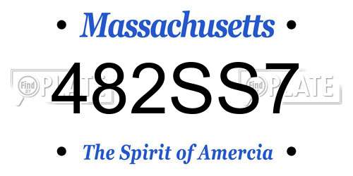 482SS7 Massachusetts License Plate