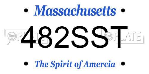 482SST Massachusetts License Plate