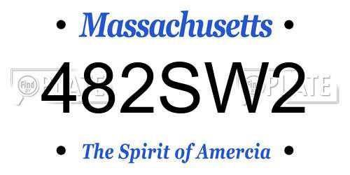 482SW2 Massachusetts License Plate