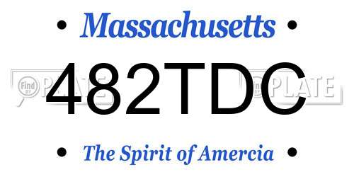 482TDC Massachusetts License Plate