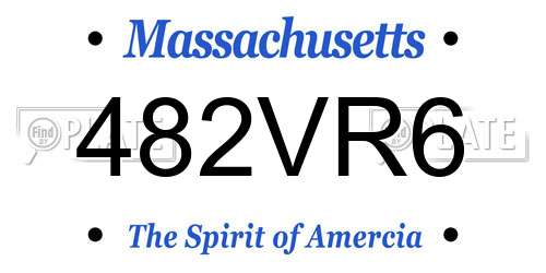 482VR6 Massachusetts License Plate