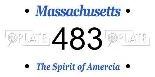 483 Massachusetts License Plate