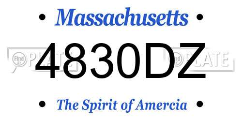4830DZ Massachusetts License Plate