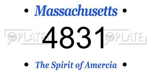 4831 Massachusetts License Plate