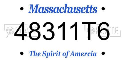 48311T6 Massachusetts License Plate