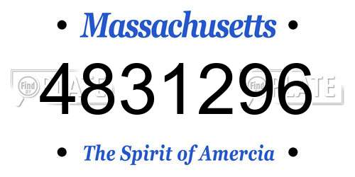 4831296 Massachusetts License Plate