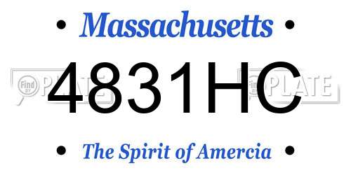 4831HC Massachusetts License Plate