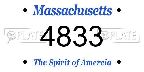 4833 Massachusetts License Plate