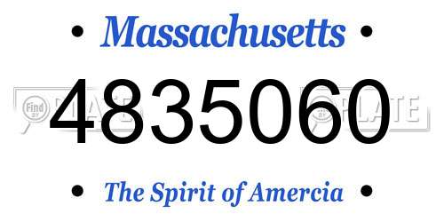4835060 Massachusetts License Plate