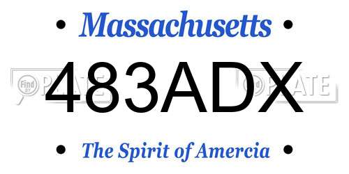 483ADX Massachusetts License Plate