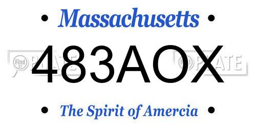 483AOX Massachusetts License Plate