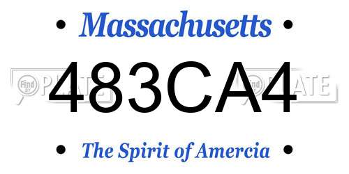 483CA4 Massachusetts License Plate
