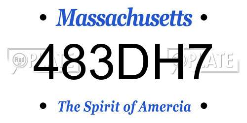 483DH7 Massachusetts License Plate