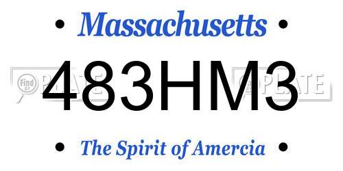 483HM3 Massachusetts License Plate