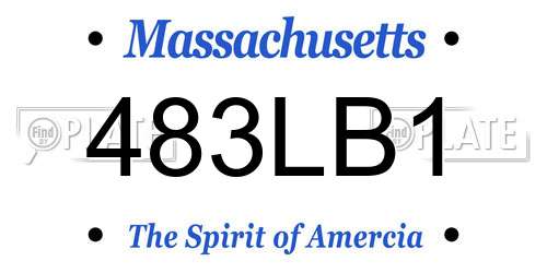 483LB1 Massachusetts License Plate