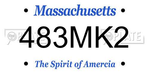 483MK2 Massachusetts License Plate
