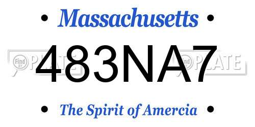 483NA7 Massachusetts License Plate