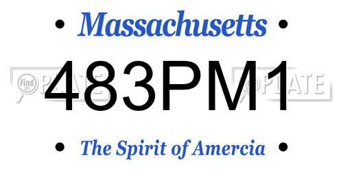 483PM1 Massachusetts License Plate