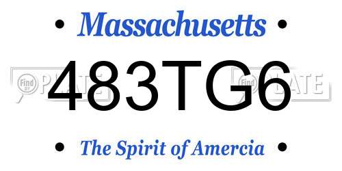 483TG6 Massachusetts License Plate