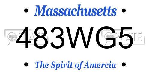 483WG5 Massachusetts License Plate
