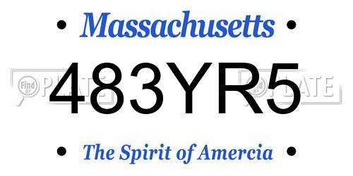 483YR5 Massachusetts License Plate