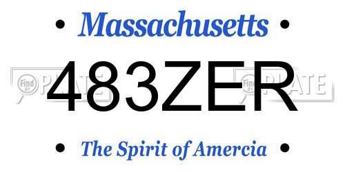 483ZER Massachusetts License Plate