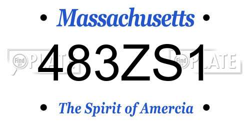 483ZS1 Massachusetts License Plate