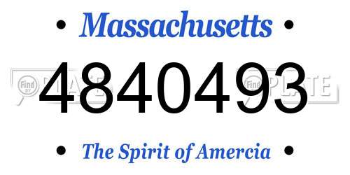 4840493 Massachusetts License Plate