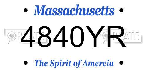 4840YR Massachusetts License Plate