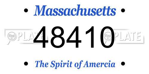 48410 Massachusetts License Plate