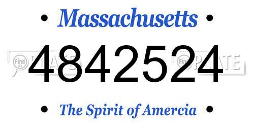 4842524 Massachusetts License Plate