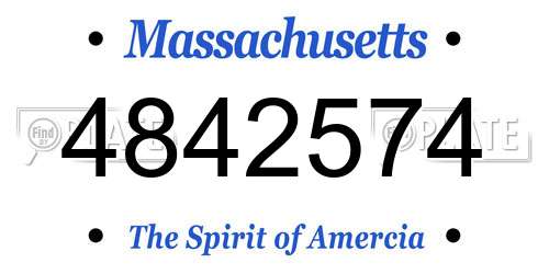 4842574 Massachusetts License Plate