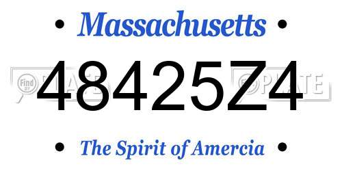 48425Z4 Massachusetts License Plate