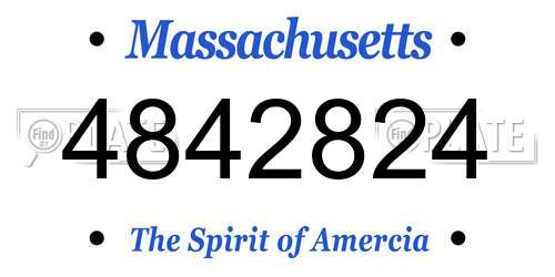 4842824 Massachusetts License Plate