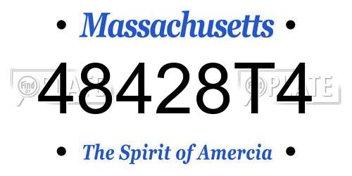 48428T4 Massachusetts License Plate