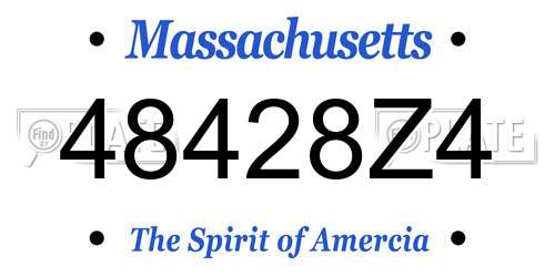 48428Z4 Massachusetts License Plate