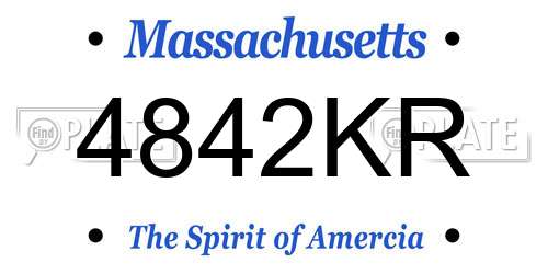 4842KR Massachusetts License Plate