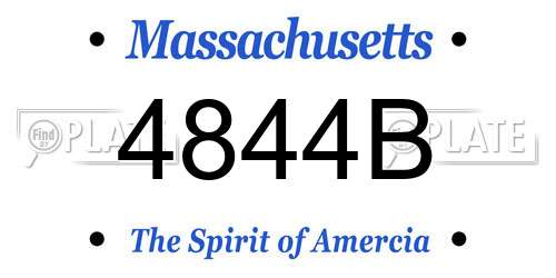 4844B Massachusetts License Plate