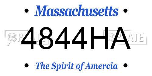 4844HA Massachusetts License Plate