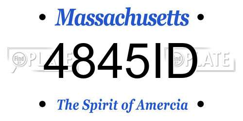 4845ID Massachusetts License Plate