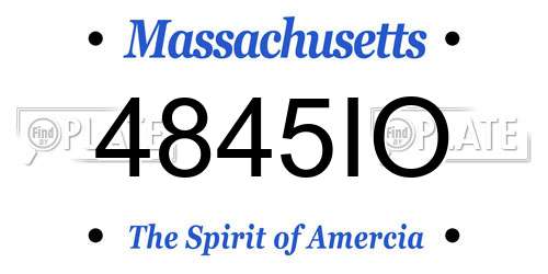 4845IO Massachusetts License Plate