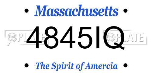 4845IQ Massachusetts License Plate
