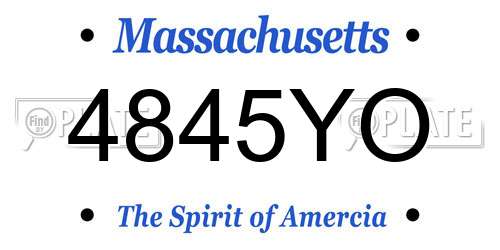 4845YO Massachusetts License Plate