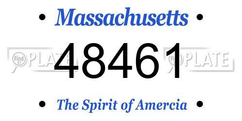48461 Massachusetts License Plate