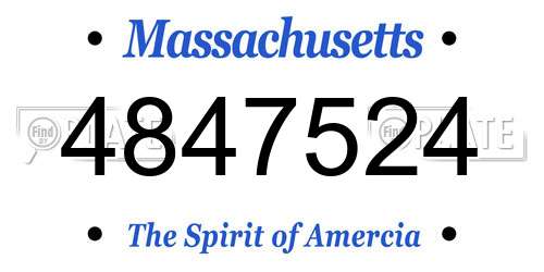 4847524 Massachusetts License Plate