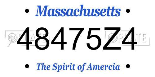 48475Z4 Massachusetts License Plate