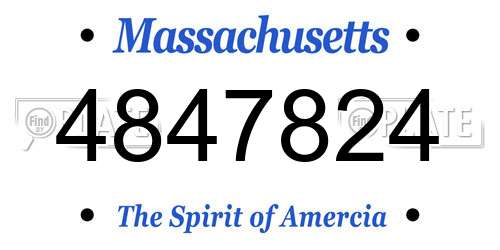 4847824 Massachusetts License Plate