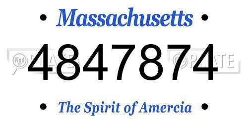4847874 Massachusetts License Plate
